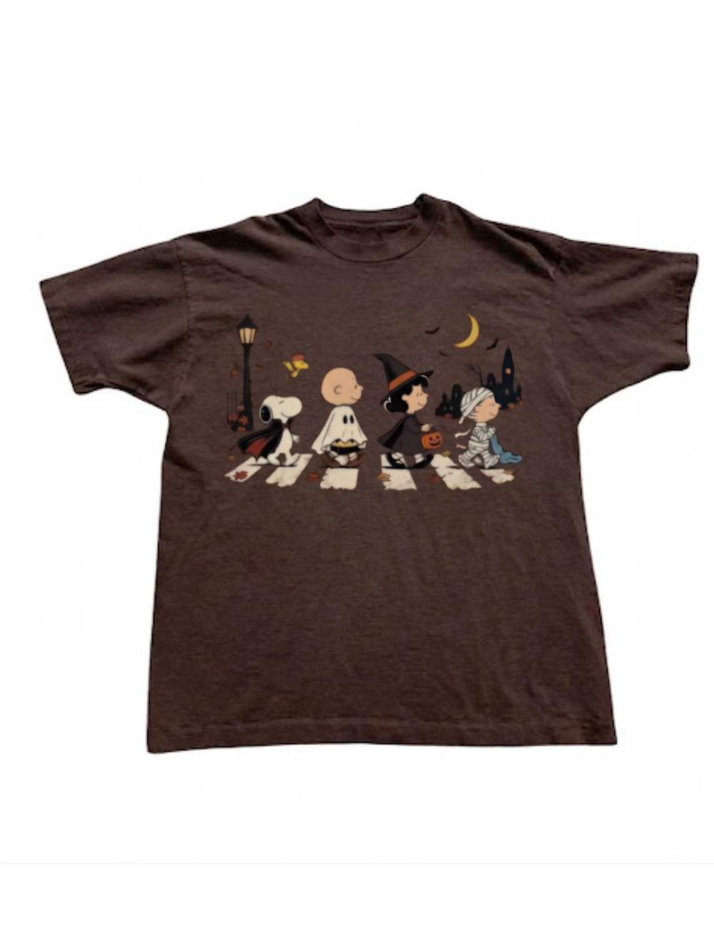 Gildan Brown Halloween Peanuts Graphic T-Shirt